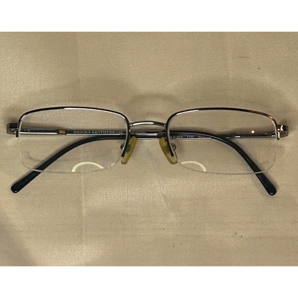Authentic Brooks Brothers BB414‎ 1150 Silver Men's Eyeglasses, Flex Hinges